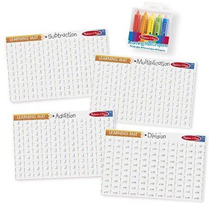 MELISSA & DOUG Math Skills Placemat Set - Addition, Subtraction, Multiplication, And Division