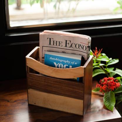 ExclusiveLane Elegant Newspaper Stand Cum Table Top Magazine Holder