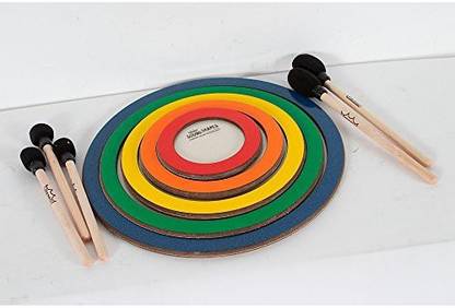 Remo Sound Shapes 5-Piece Not So Loud Circle Pack Level 2 6, 8.25, 10.5, 12.75 And 15 In.,Dedicated Colors 888366012864
