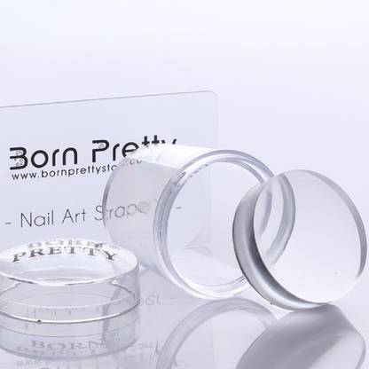 BORN PRETTY 4cm XL Clear Nail Art Marshmallow Jelly Stamper & Scraper with Cap