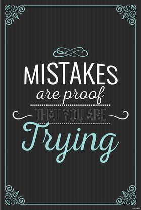 KAARTI Mistakes are proof that you are trying Quote Mini Sticker Paper Print