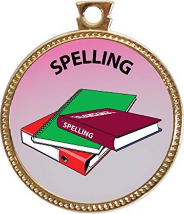 Keepsake Awards Spelling Award, 1 Inch Dia Gold Medal "Scholarship Studies Collection Medal