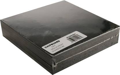 Grafix Medium Weight Chipboard Sheets 6"X6" 25 Per Package - Black