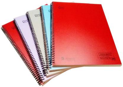 Good Write A4 Spiral 5 Color Notebook , 200 Pages , Pack of 5 A4 Notebook Ruling 200 Pages