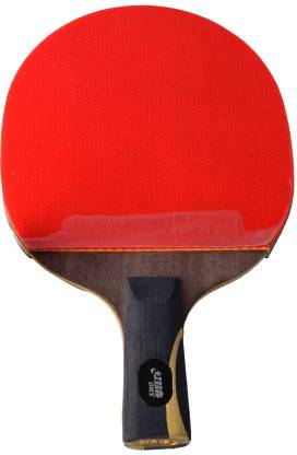 DHS TT Bat Short Handle Wang Red, Black Table Tennis Racquet
