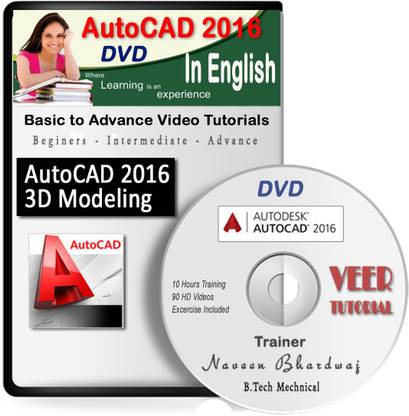 veertutorial AutoCAD 2016 2D-3D Modelling Video Course (1 DVD, 10 Hrs, 92 Videos