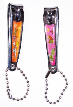 KONIT Pack Of 2 Small Flowered Handle Nail Clipper and Cutter