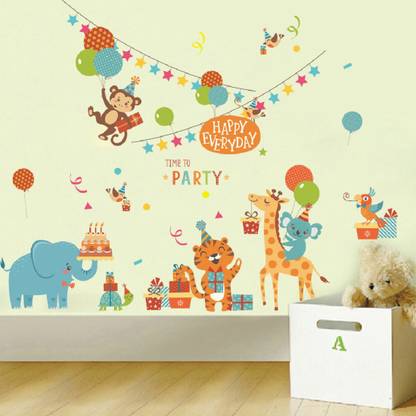 Oren Empower 30 cm Happiness is everything - Party wall sticker (Finished size on wall - 80(w) X 65(h) cm) Self Adhesive Sticker
