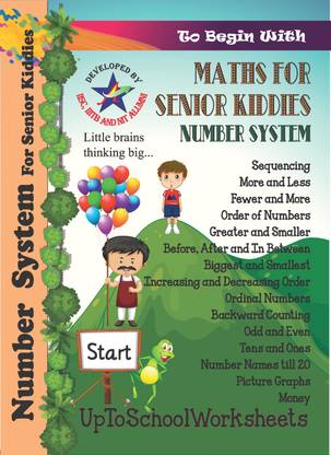 Maths For Senior Kiddies - Number System - Book with Numbering and sequencing, increasing order, before after, ordinal numbers, number names