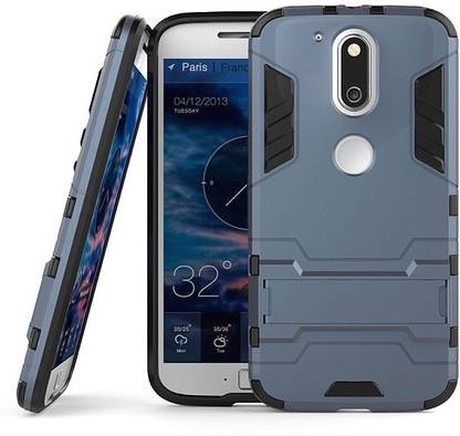 MOCA Back Cover for Motorola MoTo G4 Plus / Moto G 4th Generation Plus Slim Armor Protective Defender back cover case with KickStand