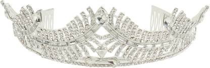 Muchmore Marvellous Silver Tone Crown With Crystal Stone Hair Jewellery Hair Clip
