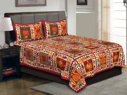 Unique Choice 120 TC Cotton Double Printed Flat Bedsheet