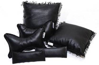 Raaisin Black Leatherite Car Pillow Cushion for Volkswagen
