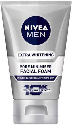 NIVEA Men Extra White Deep Clean Foam With 10x Whitening Effect - 100g Face Wash