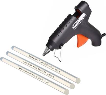 Upkaran 40W Hot Glue Gun With Standard Size 11mm Transparent 3 Glue Sticks For Household Daily Repairs Standard Temperature Corded Glue Gun