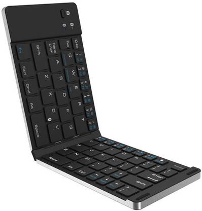 LP Portable Universal Wireless Bluetooth 3.0 Keyboard Folding Foldable Bluetooth Handheld Multi-device Keyboard Compatible with Desktop, Laptop, Tablet, iPad, Mac