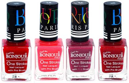 BONJOUR PARIS Ultra-long-wear formula High Shine Nail Polish 131 Mauve, Red, Pink