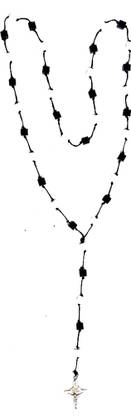 One Point Collections 5 mm Bead  Catholic Rosary Jesus Cross Pendant Black Crystal Link Necklace Pendant Chain Dog Tag For Men And Boys Unisex Beads Alloy Pendant