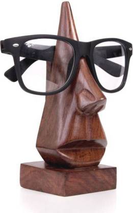 GADGET DEALS Wooden Nose Shaped Spectacle Specs Holder Goggle Stand Decorative Showpiece  -  16.5 cm