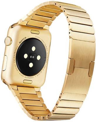 Memore Stainless Steel Link Replacement Bracelet Strap for Apple Watch Series 1 Series 2 Series 3/38mm Gold Smart Watch Strap