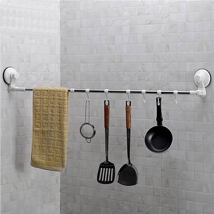Snyter Bathroom / Kitchen Utensils Rack Suction Utensil Holder Kitchen Storage Hook - - Spoons, Knife & Other Cutlery Storage Withs Hook Swivel Hook 6