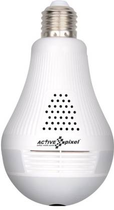 active pixel Wireless Wifi IP 1.3MP Bulb Hidden Camera with Fisheye Lens 360° Panoramic for Remote Home Security System,Motion Detection and Two Way Talking for iPhone/Android Phone/ iPad Smart Bulb