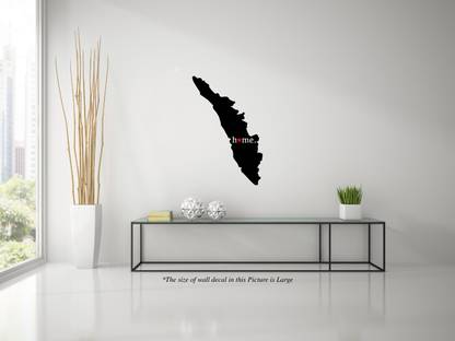 peacockirde 60 cm Kerala Map My Home Self Adhesive Sticker
