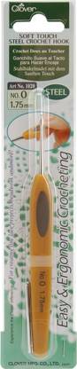 CLOVER Soft Touch Steel Crochet Hook - Size 0/1.75Mm