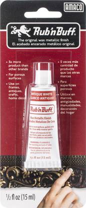 AMACO Rub 'N Buff Metallic Wax Finish 0.5Oz - Antique White