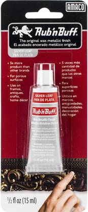 AMACO Rub 'N Buff Metallic Wax Finish 0.5Oz - Silver Leaf
