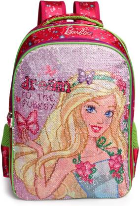 BARBIE Pink Sequins 14 inch Backpack