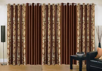 Ville Style 214 cm (7 ft) Door Polyester Room Darkening Curtain (Pack Of 5)