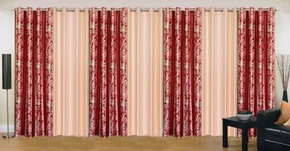 Ville Style 275 cm (9 ft) Polyester Room Darkening Long Door Curtain (Pack Of 7)