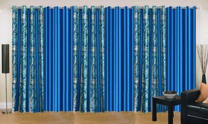 Ville Style 275 cm (9 ft) Polyester Room Darkening Long Door Curtain (Pack Of 6)
