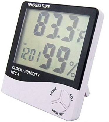 HTC HTC-I HTC-1 Digital Thermo/Hygrometer Humidity Tester with Clock large 2 line LCD display Thermometer