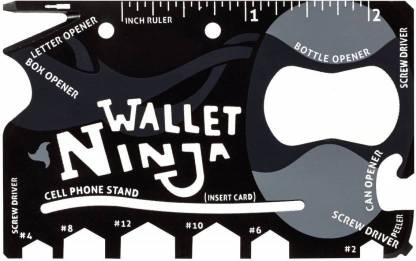 Simxen Wallet Ninja – Innovative Multi-Purpose Credit-Card Sized Tool That Fits in your Wallet – 18 Reliable Everyday Tools in the Size of a Credit-Card Camping & Hiking Multi Tool Kit