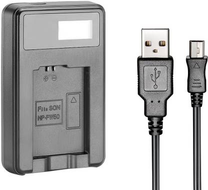 Power Smart NP-FW50 7.4V Rechargeable Li-ion Battery with LCD USB Charger Camera Battery Charger