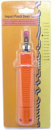 BALRAMA Punch Down Tool Ht-314 Punching Tool Telephone Wire Reticle Keystone Network Cable 110/88 Impact Punch Down Tool Orange Colour Cable Punching Tool With 110 Blade & Adjustable Spring + Turn-able Body For Seating Wire Into Terminal Block Or Cut Off Wire End After Terminated Insertion Tool For Telephone & High-Speed Network Data Cables for Telecommunication Technicians & Network Professionals Manual Hydraulic Crimper