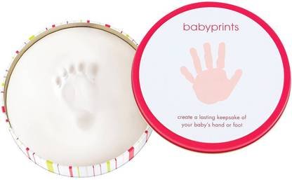 Pearhead Babyprints Round Tin Blue Keepsake