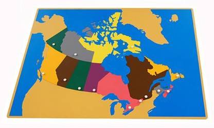 Generic Montessori Canada Puzzle Map With Labeled And Unlabeled Control Maps