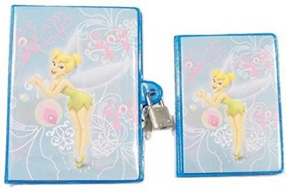 Generic Disney Fairies 2 Piece Matching Pvc Diary With Lock & Address Book Set ~ Tinkerbell On Blue And Pink