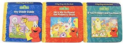 Generic Sesame Street 3 Piece Read-Along And Sing Along Set ~ Hey Diddle Diddle, If You'Re Happy And You Know It, Here We Go Round The M
