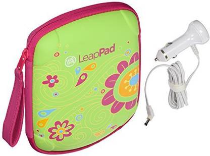 LeapFrog Leappad Accessories On-The-Go Bundle. Flower Carrying Case, Car Adapter & $15 Digital Download Card