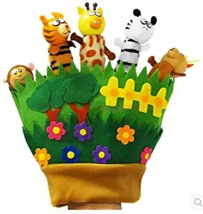 xiaopingshop Happy Family Zoo Hand Puppet Gloves , Children’S Play Toys And Fingers Aids Children'S Educational Toys