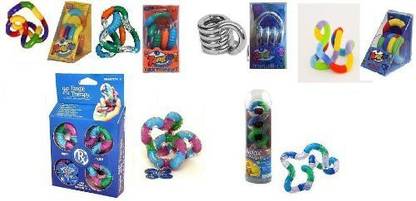 Tangle Toys Set Of 6 Tangle Jr Fidget Original Metallic Textured Fuzzy Relax Therapy