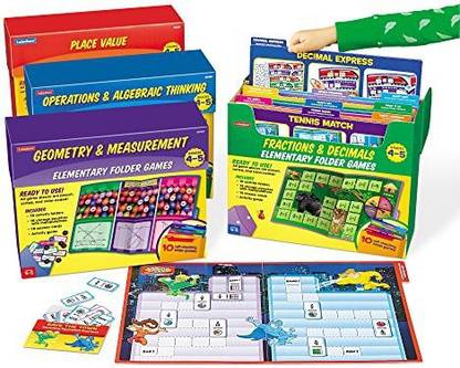 Generic Lakeshore Math File Folder Game Libraries - Gr. 4-5 - Complete Set