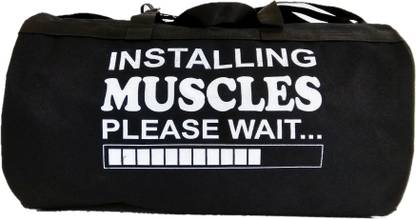 DARA INSTALLING MUSCLES PLEASE WAIT GYM BAG BLACK