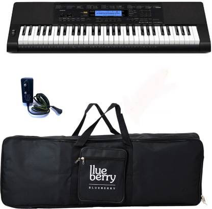 CASIO CTK-860IN-HIGH-GRADE INDIAN ( 61 Piano style keys with Blueberry Cover Bag Along with Adapter & USB LED ) Digital Arranger Keyboard