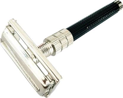 FULLY Double Edge Stainless Blades, Long Handle Safety Razor for Manual Shaving, Men