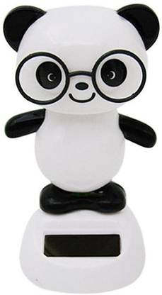 fuji Solar Powered Dancing Chinese White Kung fu Panda Toy Home Car